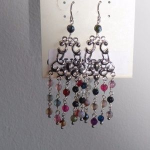 LUCORAL  gemstone drop earrings sterling New